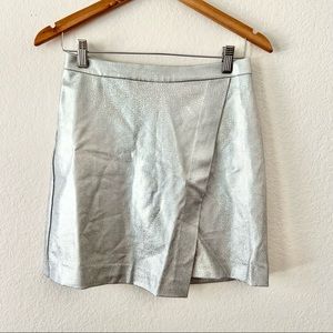 H&M Silver Iridescent Wrap Mini Skirt Sz 6